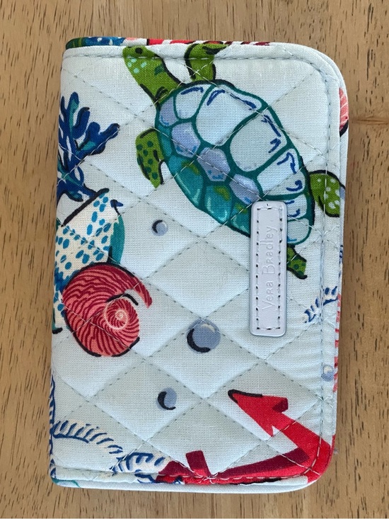 Vera Bradley Handbags - Vera Bradley RFID Small Bifold Wallet Anchors Aweigh, Turtles, Nautical, Shells